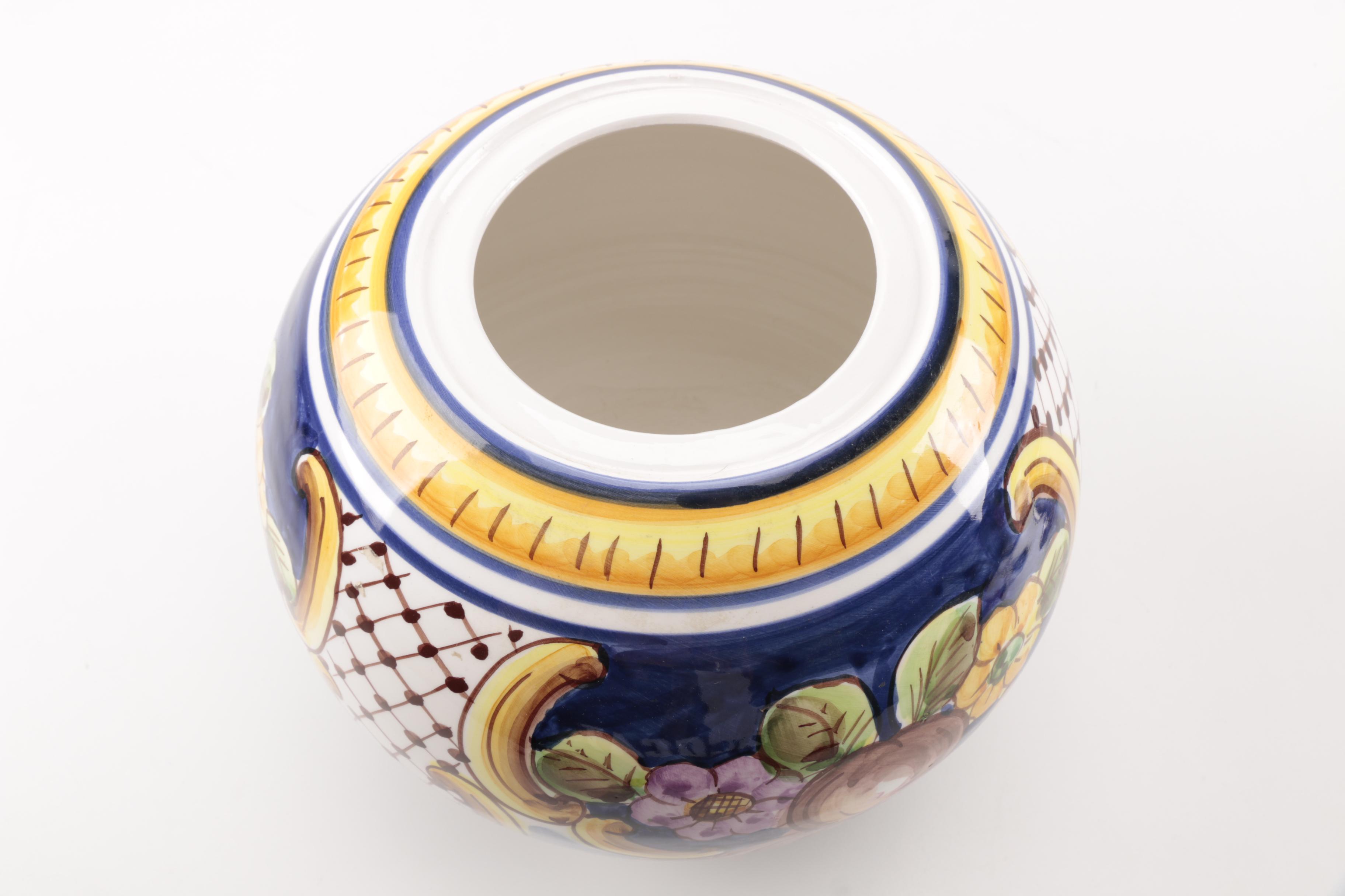 Catalina Alcaide Hand-Painted Spanish Jar