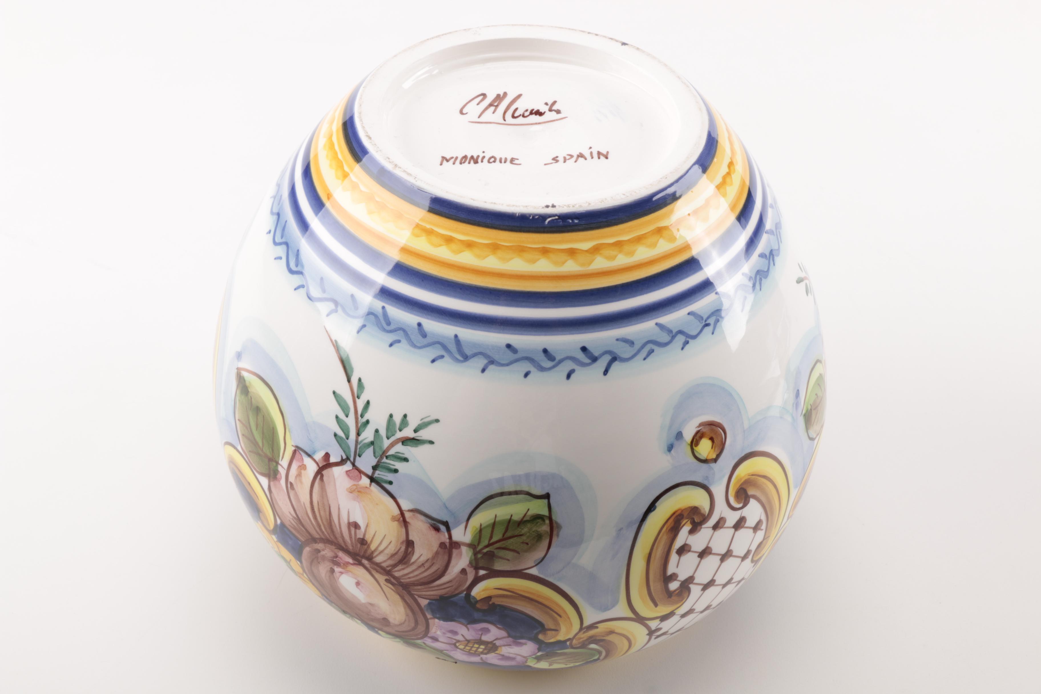 Catalina Alcaide Hand-Painted Spanish Jar