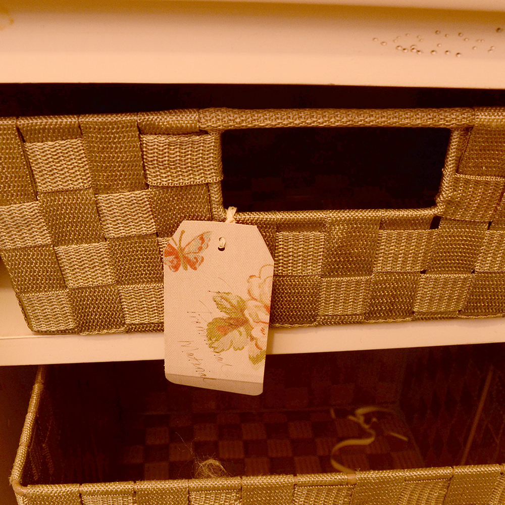 Martin Furniture Maple and Painted Console with Woven Baskets