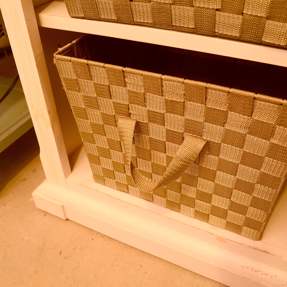 Martin Furniture Maple and Painted Console with Woven Baskets