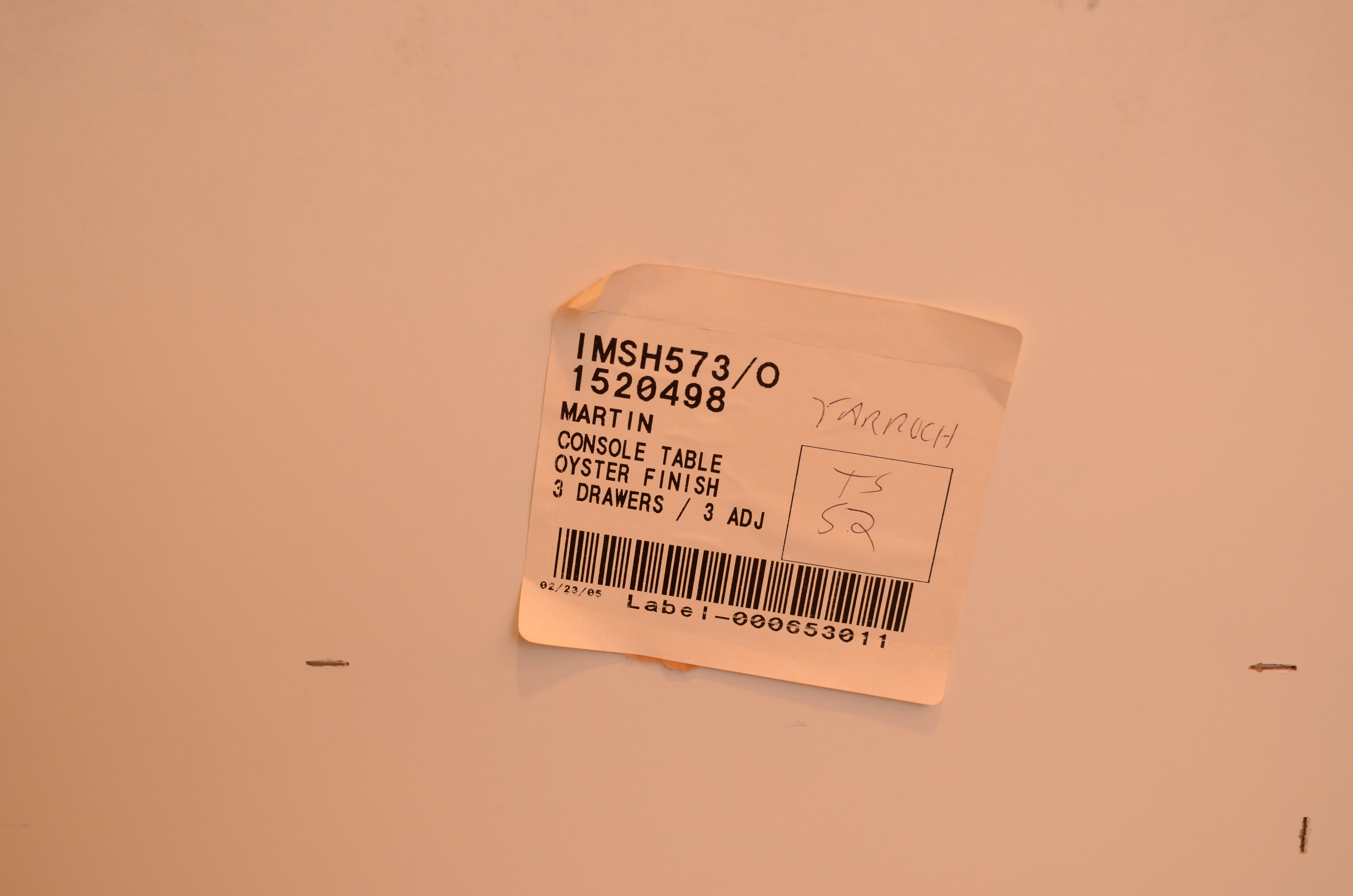 Martin Furniture Maple and Painted Console with Woven Baskets