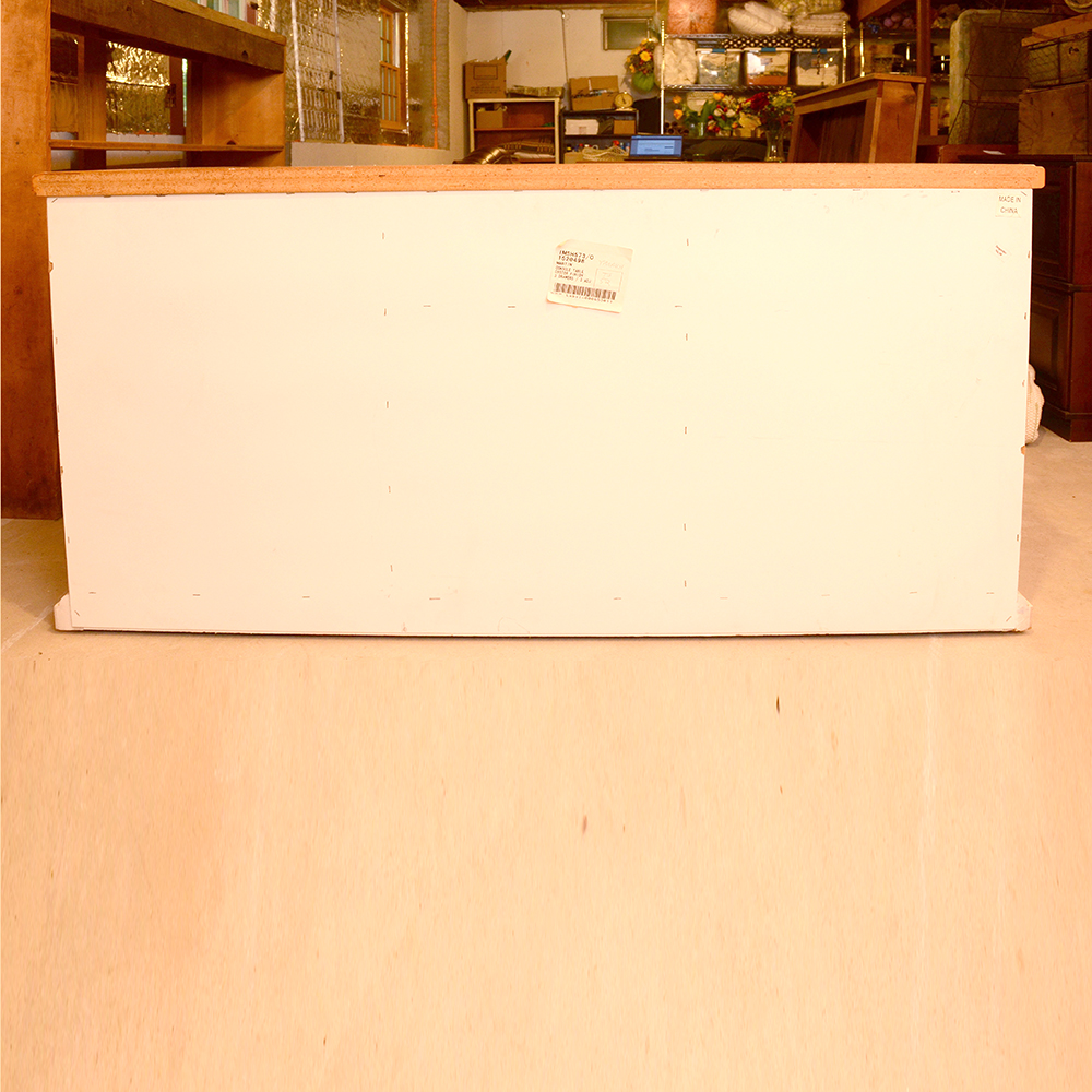 Martin Furniture Maple and Painted Console with Woven Baskets