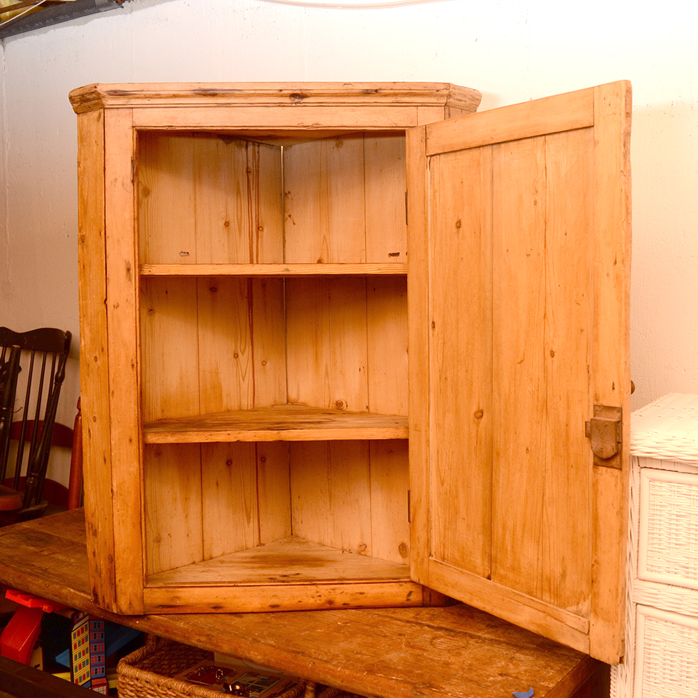 Antique Pine Corner Cabinet