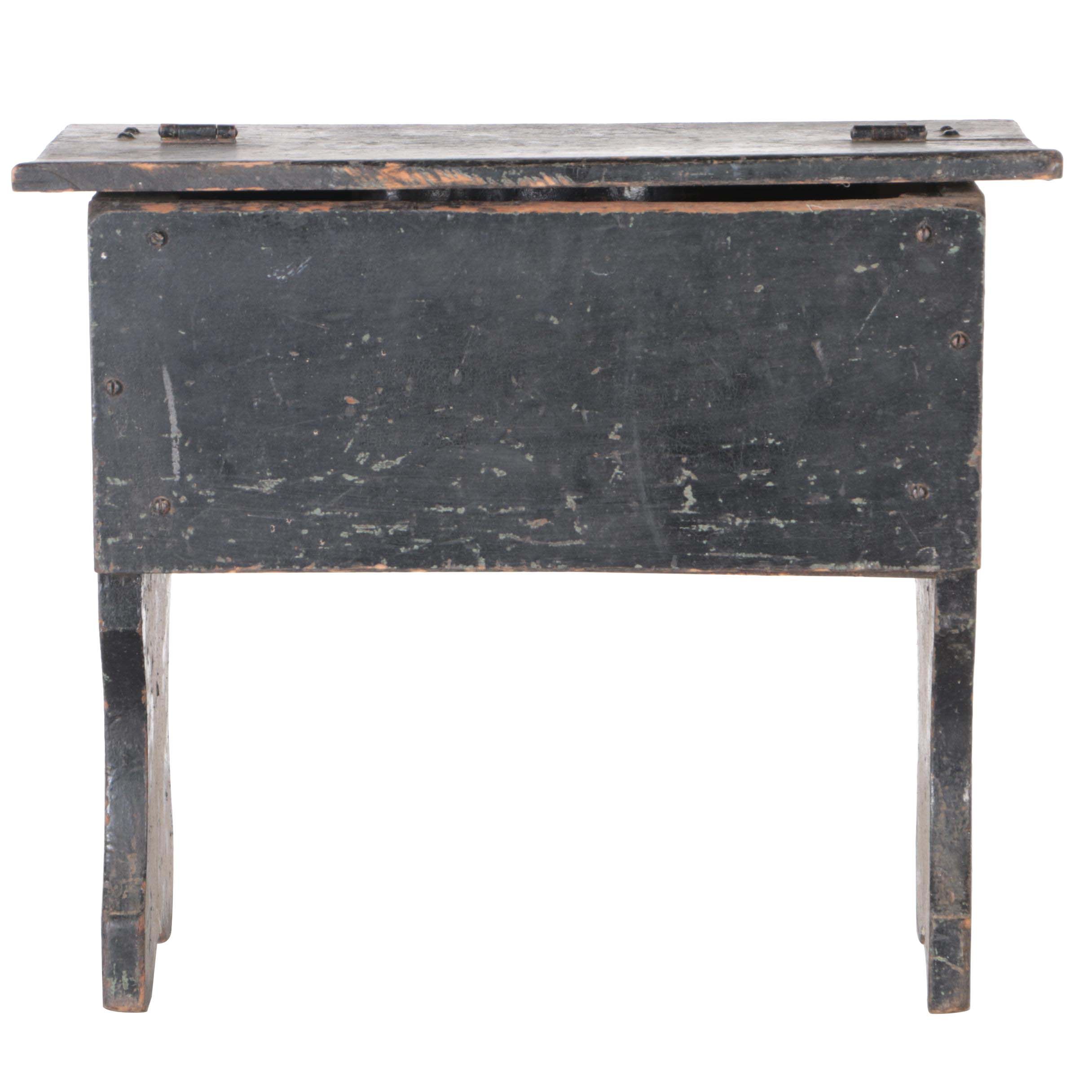 Rustic Painted Storage Stool