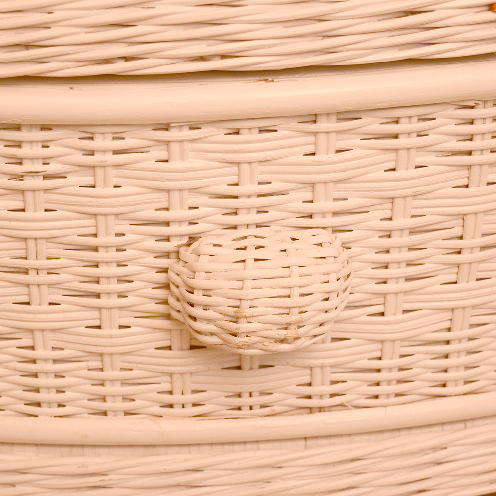 White Wicker Five-Drawer Dresser