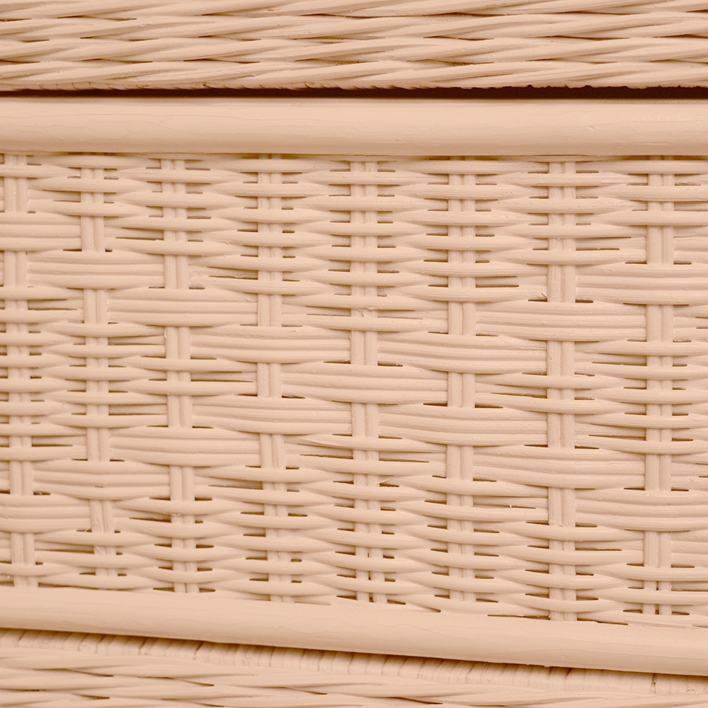 White Wicker Five-Drawer Dresser