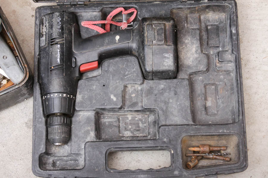 Toolbox with Tools and a Craftsman Drill