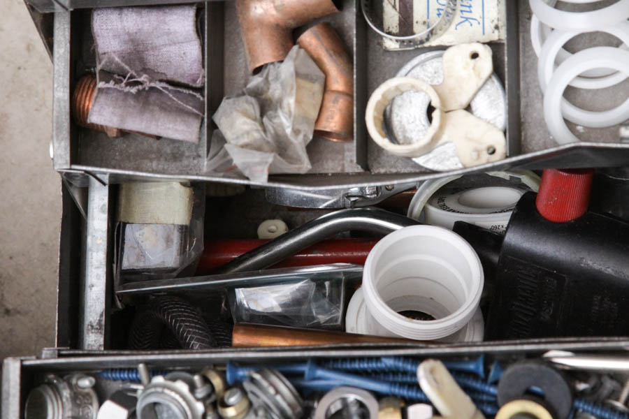 Two Metal Toolboxes with Tools