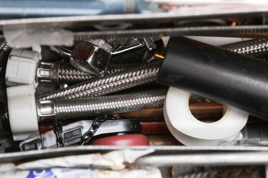 Two Metal Toolboxes with Tools