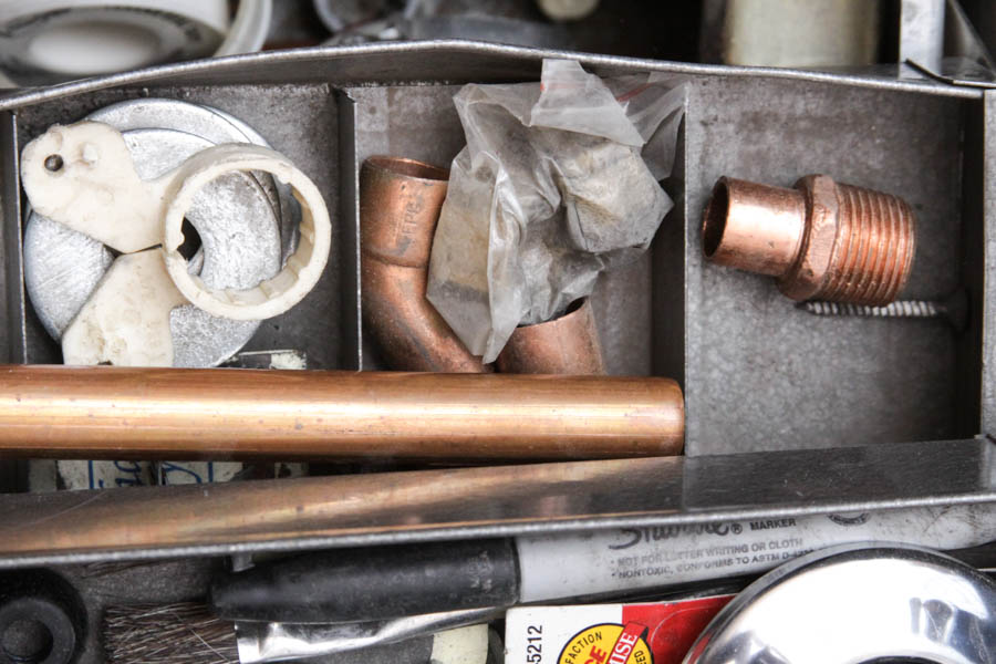 Two Metal Toolboxes with Tools