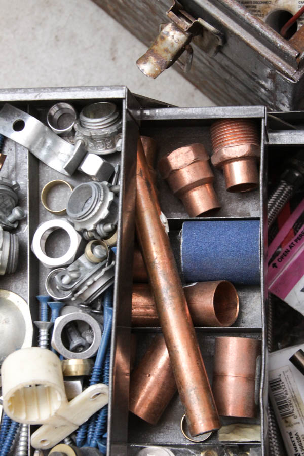 Two Metal Toolboxes with Tools