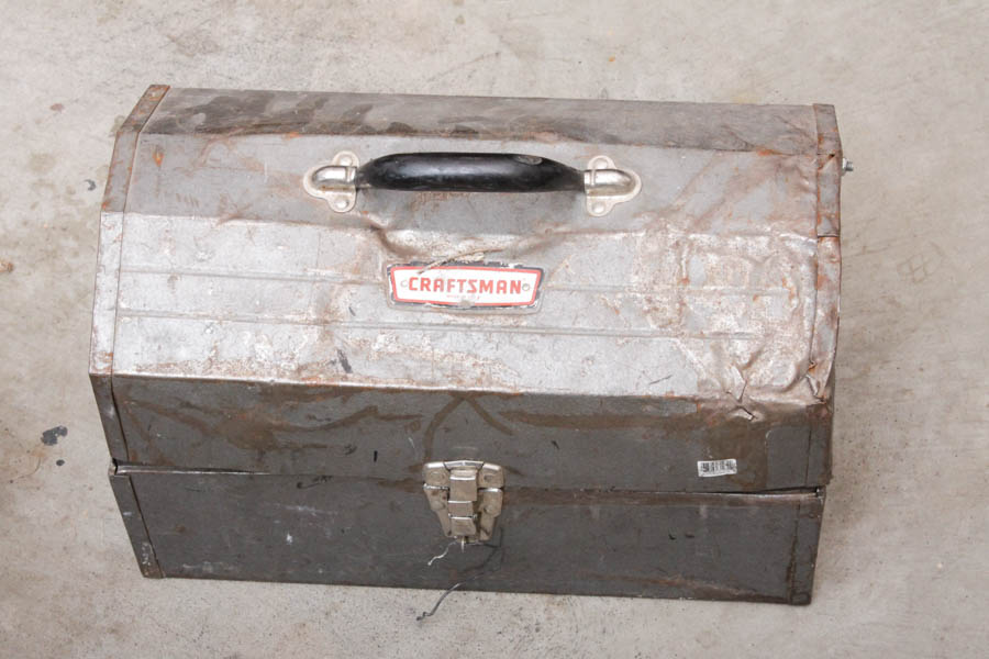 Two Metal Toolboxes with Tools