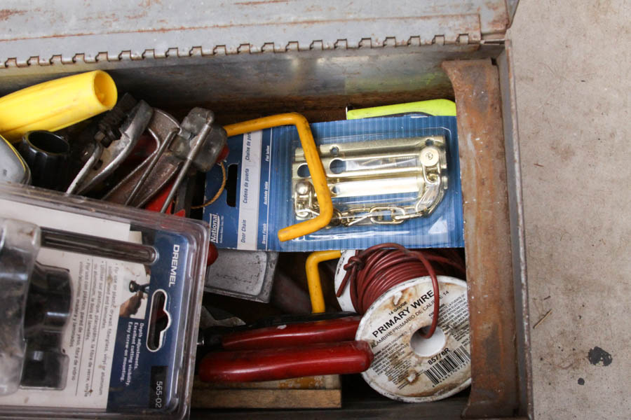 Two Metal Toolboxes with Tools