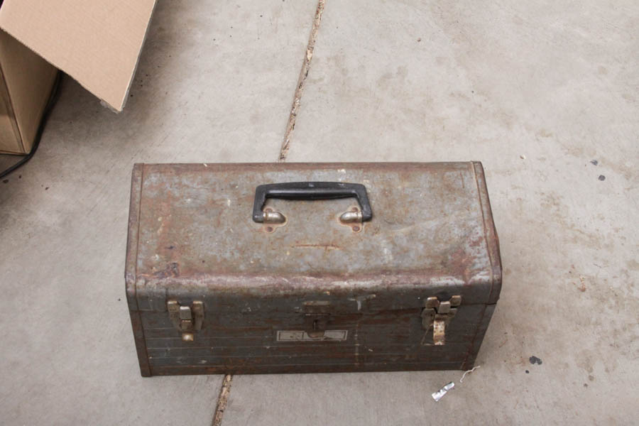 Two Metal Toolboxes with Tools