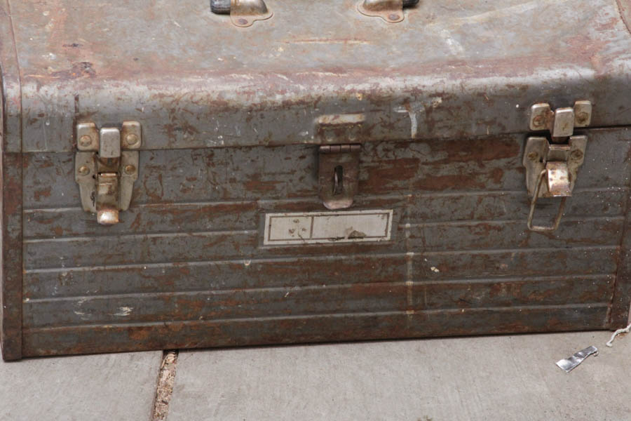 Two Metal Toolboxes with Tools