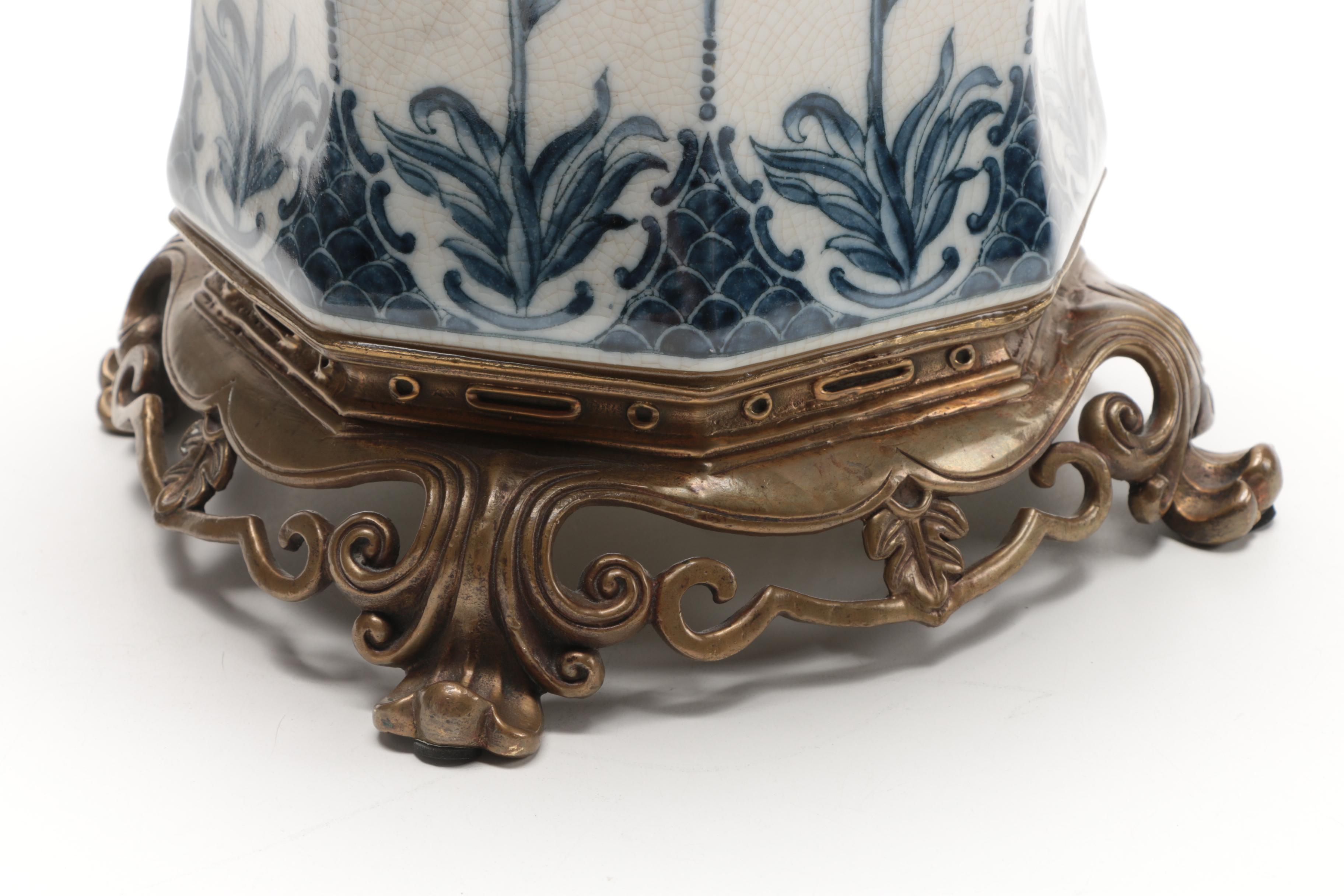 Castilian Blue and White Ginger Jar Style Urn