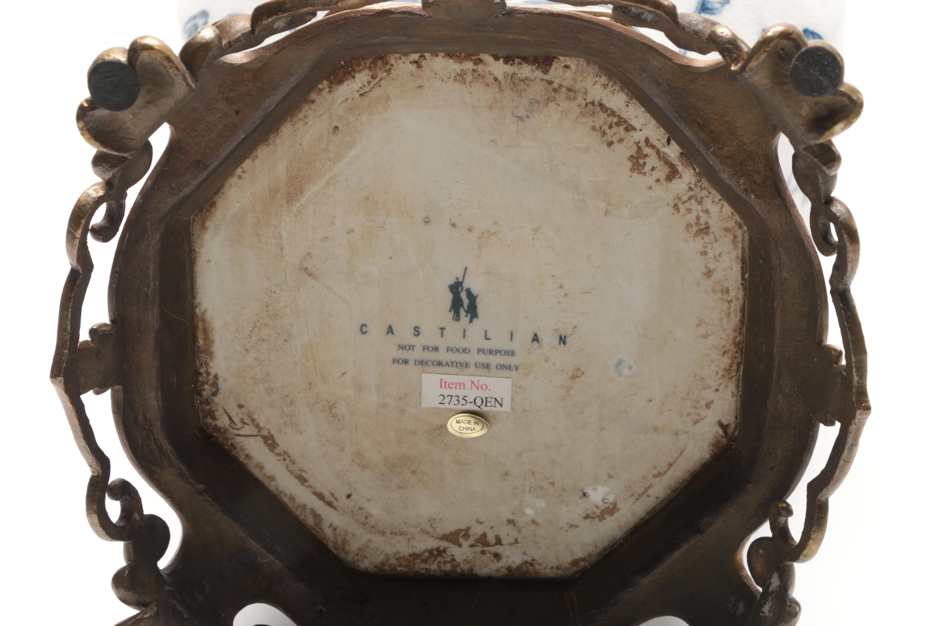 Castilian Blue and White Ginger Jar Style Urn