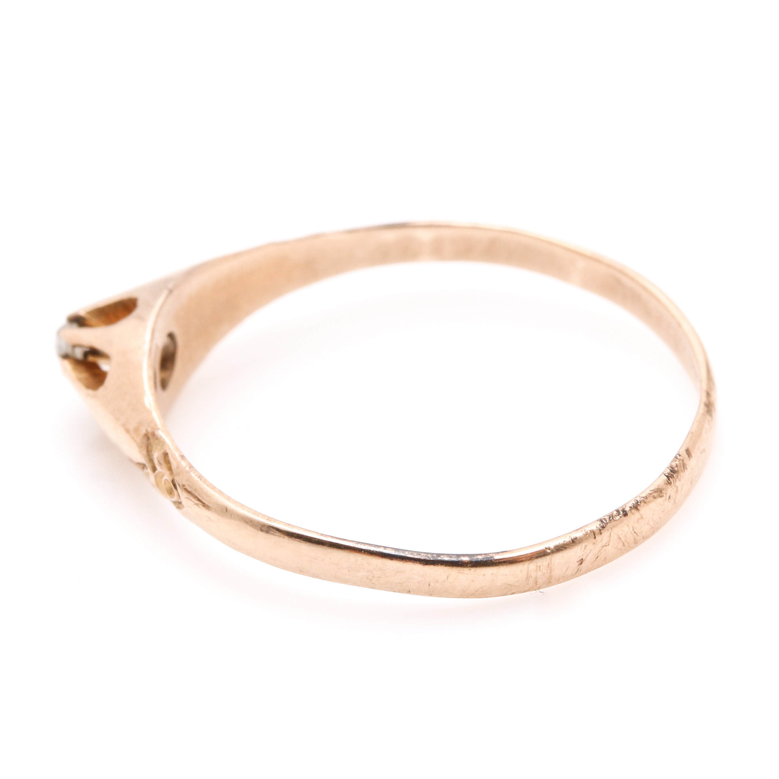 10K Yellow Gold Clip and Diamond Ring