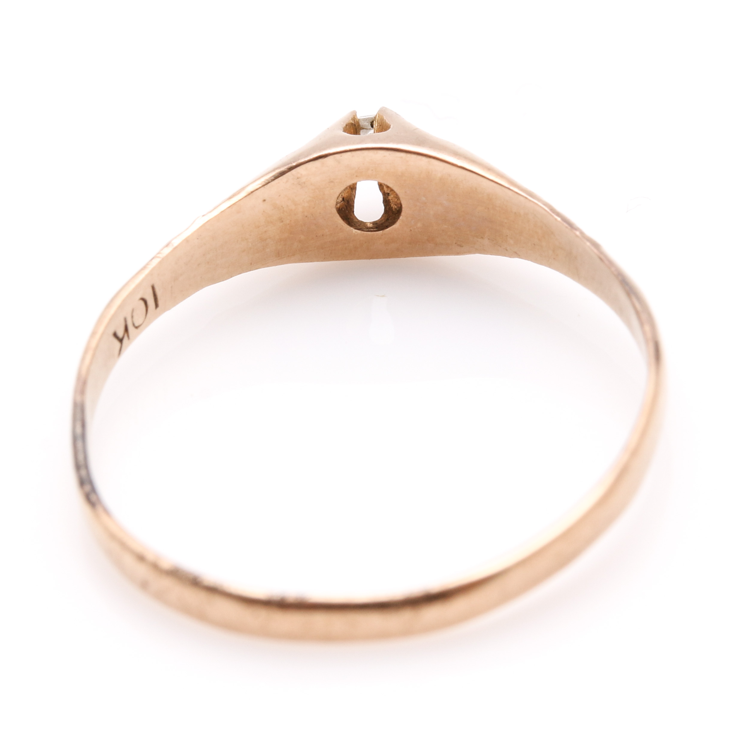 10K Yellow Gold Clip and Diamond Ring