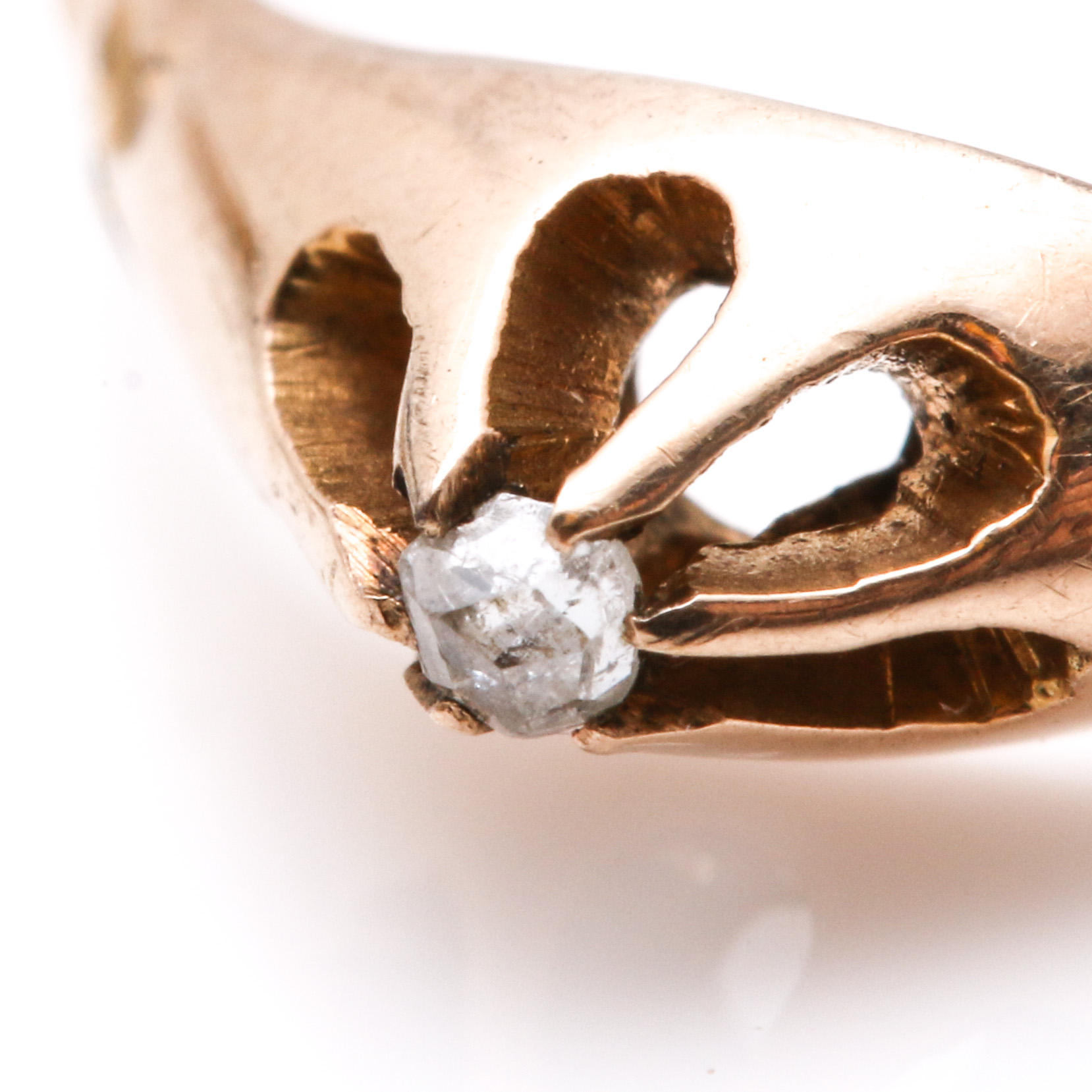 10K Yellow Gold Clip and Diamond Ring