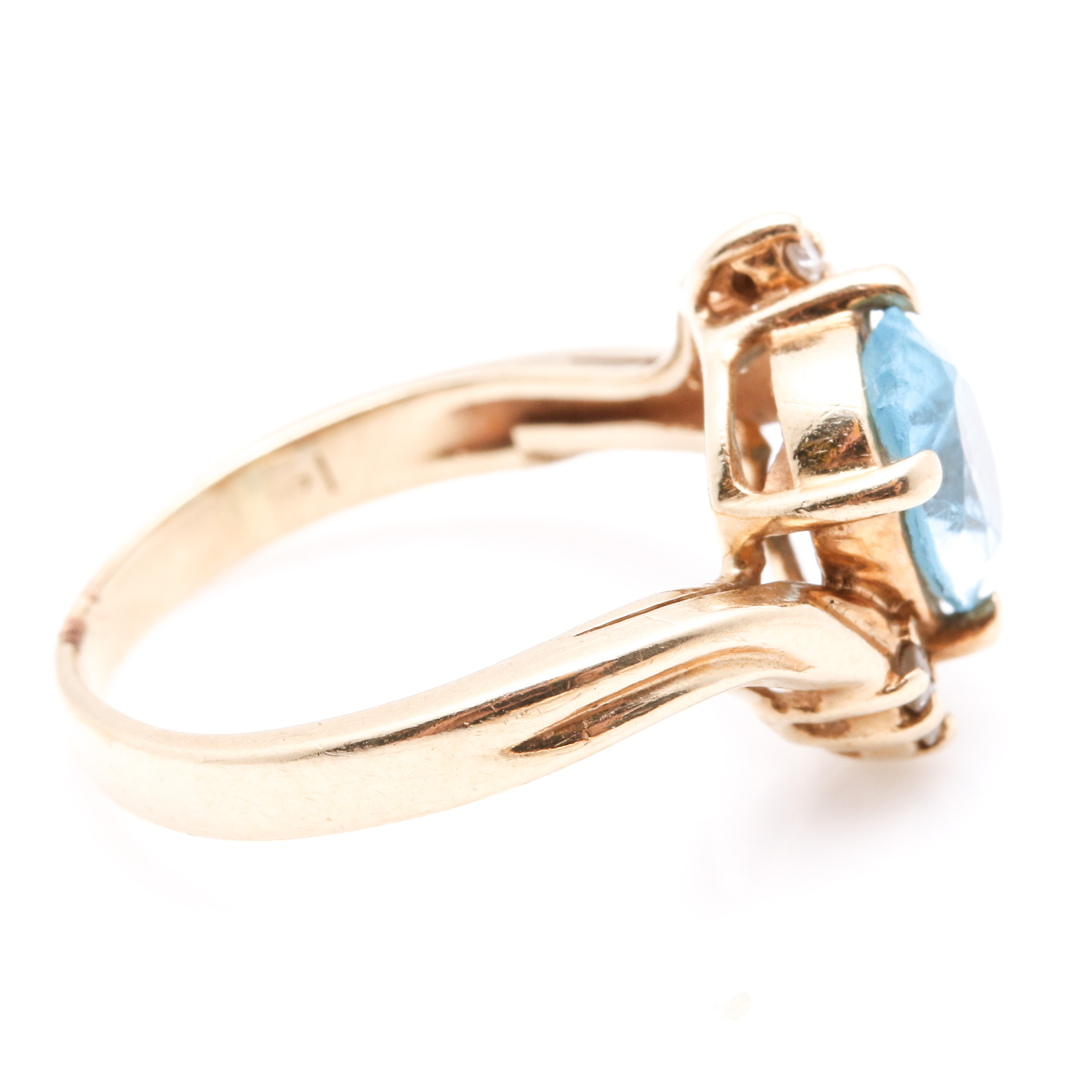 Assorted 14K Yellow Gold Diamond and Topaz Jewelry