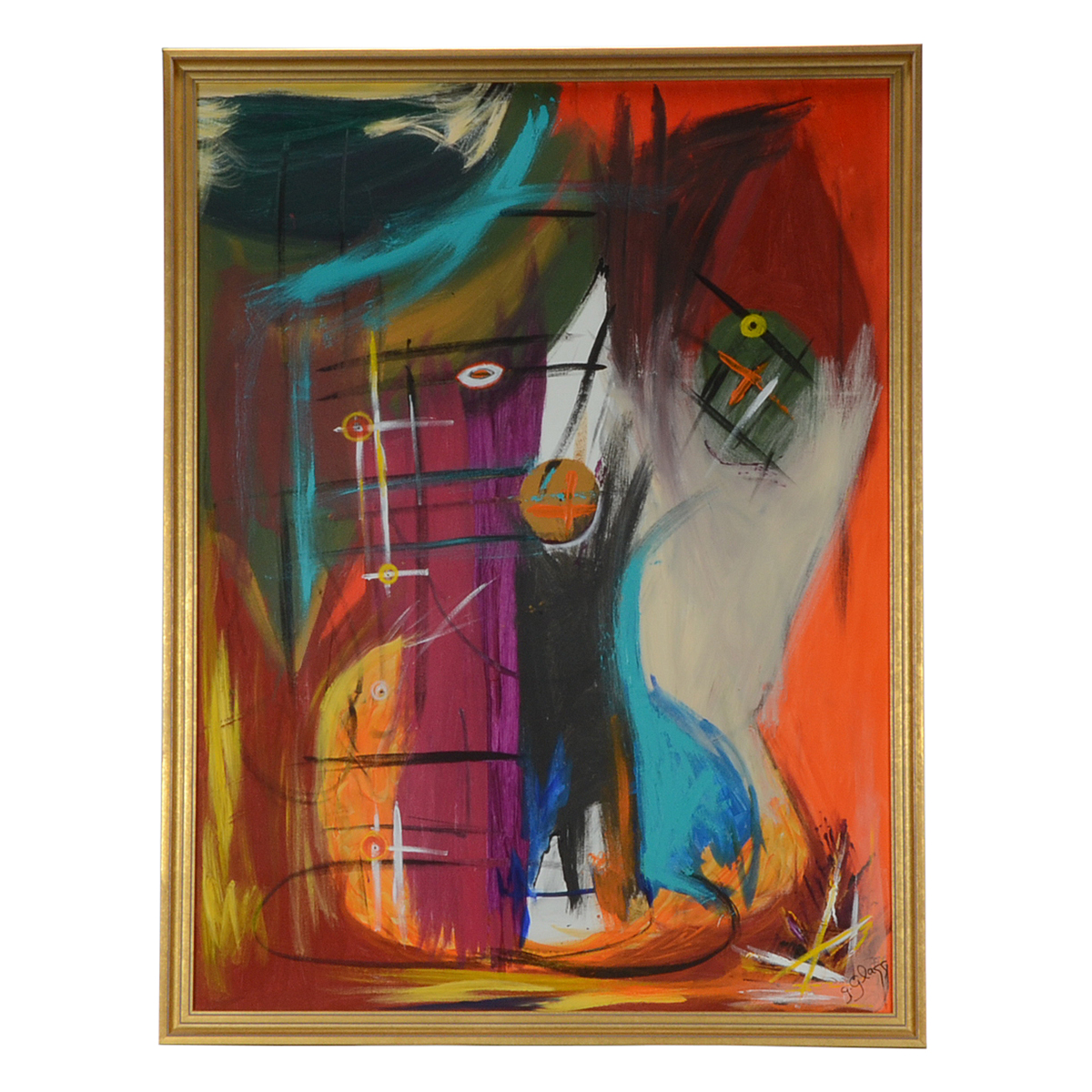 George Glass Original Large-Scale Abstract Acrylic on Canvas "The Winner's Circle"