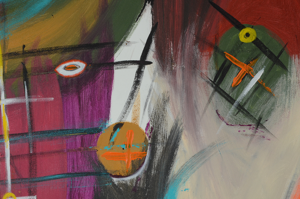 George Glass Original Large-Scale Abstract Acrylic on Canvas "The Winner's Circle"