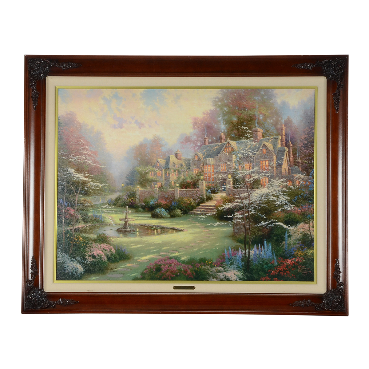 Thomas Kinkade Signed Limited Edition Hand-Embellished Offset Lithograph "Spring Gate III"