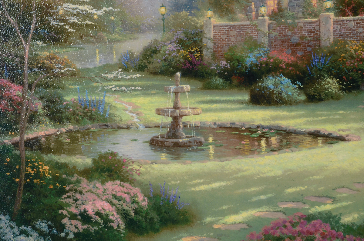 Thomas Kinkade Signed Limited Edition Hand-Embellished Offset Lithograph "Spring Gate III"
