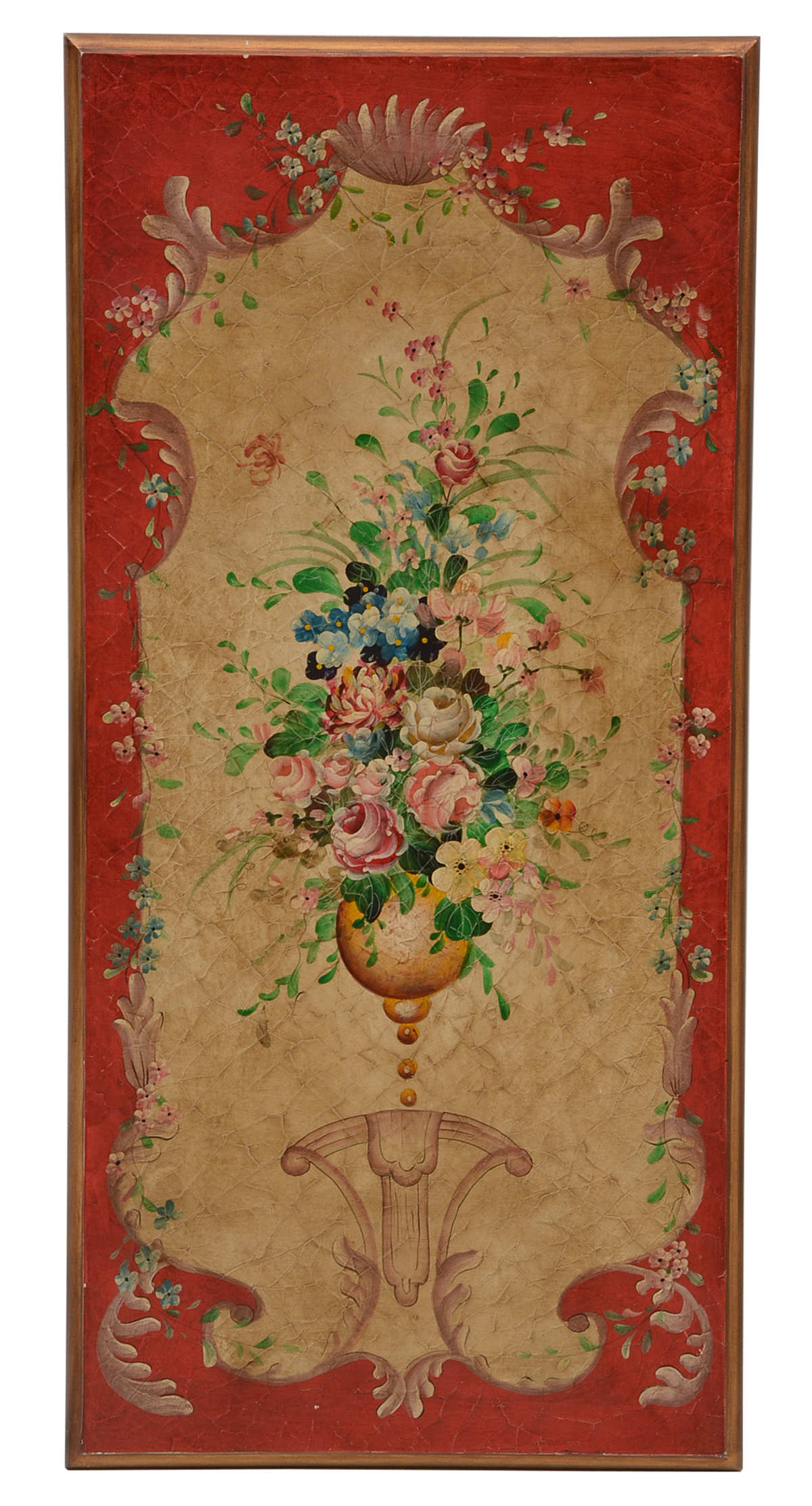 Two Decorative Contemporary Painted Floral Wall Panels