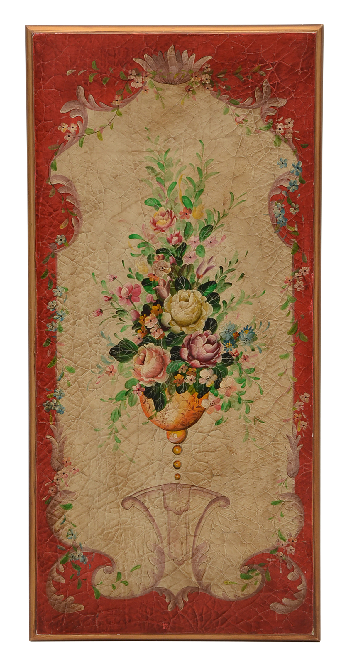 Two Decorative Contemporary Painted Floral Wall Panels