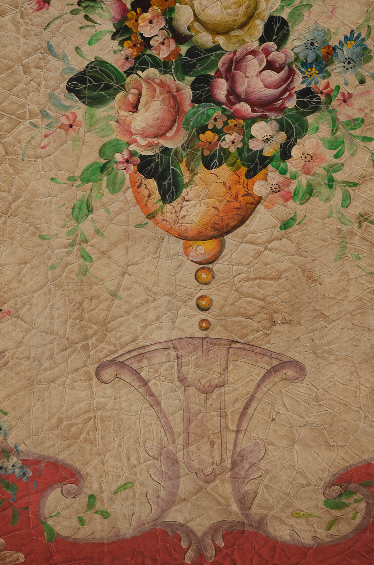 Two Decorative Contemporary Painted Floral Wall Panels