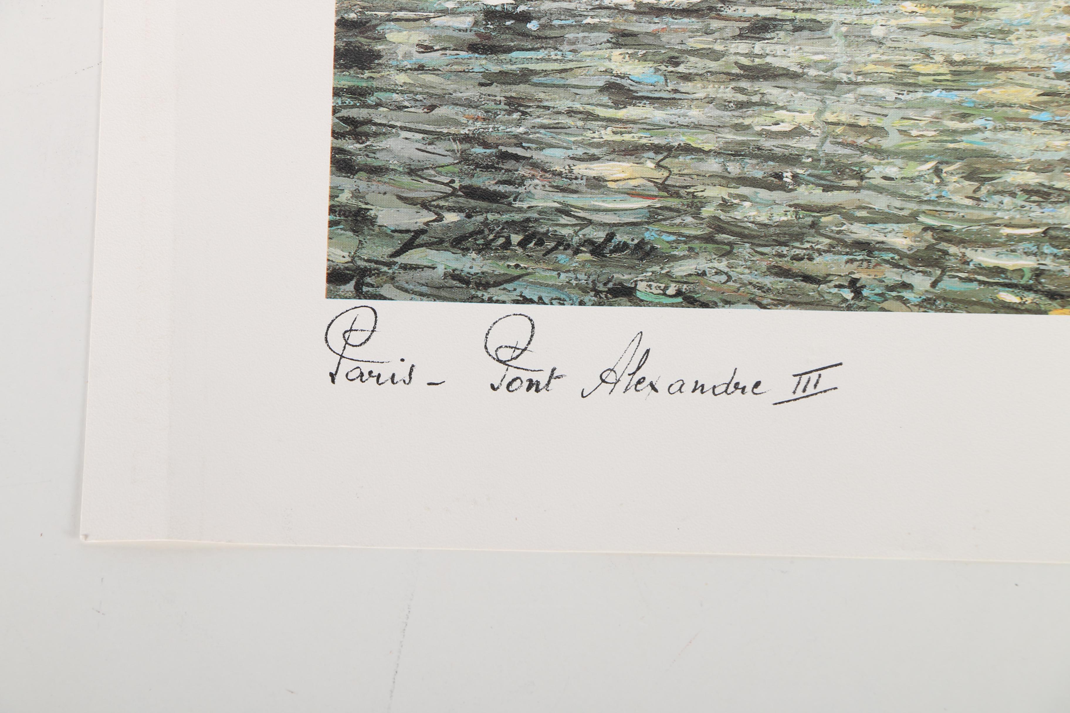 Offset Lithograph After Jacques Chardon's Painting "Pont Alexandre III et Tour Eiffel"