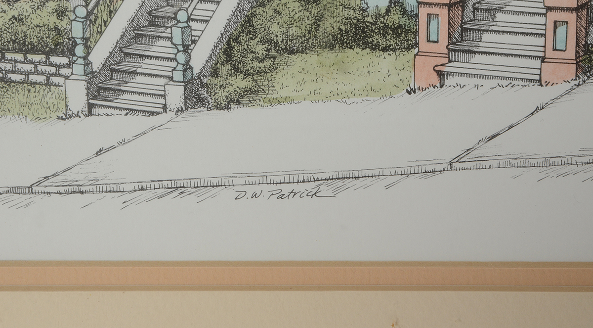 Debbie Patrick Signed 1990 Hand-Colored Lithograph "700 Block of Steiner Street, San Francisco, California"