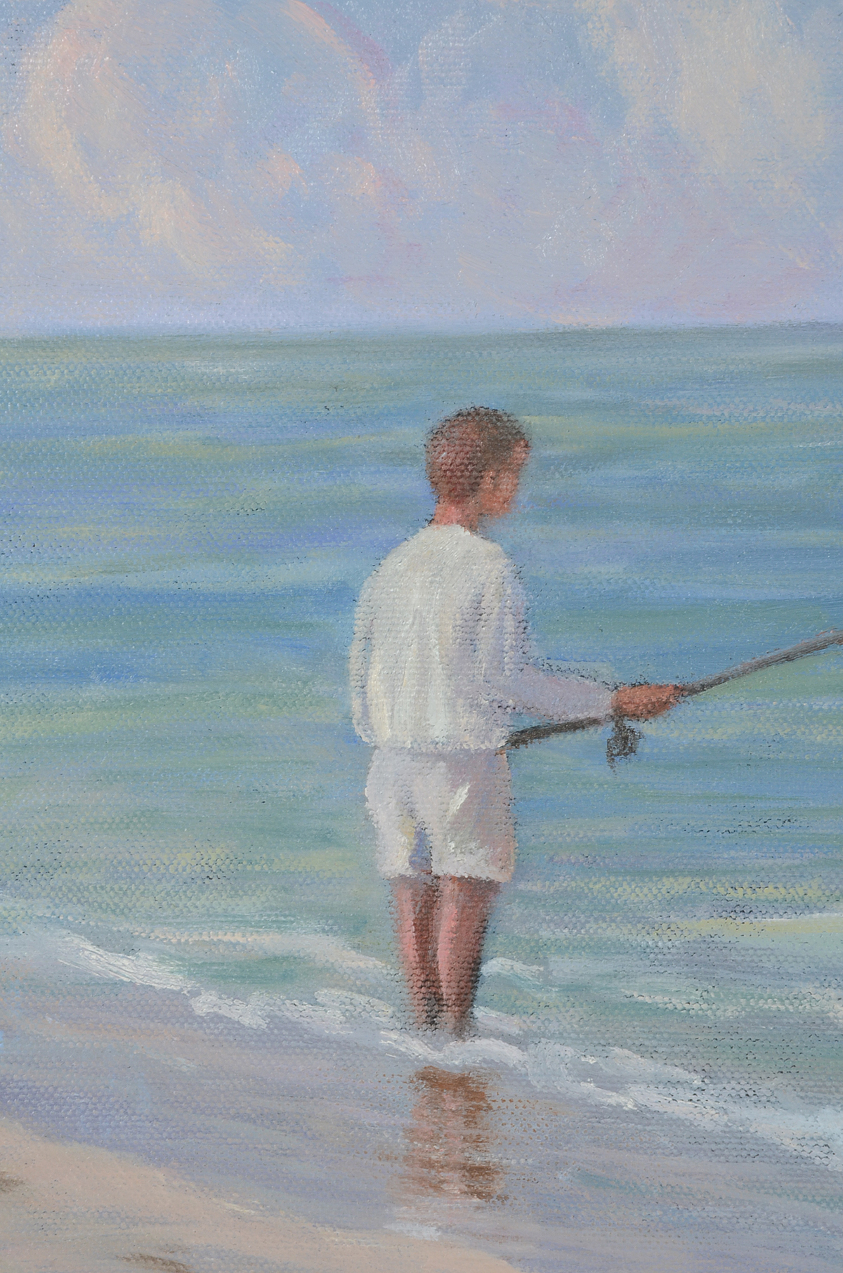 Joseph Baris Original Oil on Canvas "Fishing on Longboat Key"