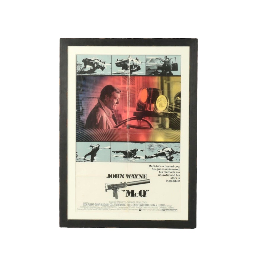 Framed Offset Lithograph Movie Poster of John Wayne's "McQ"