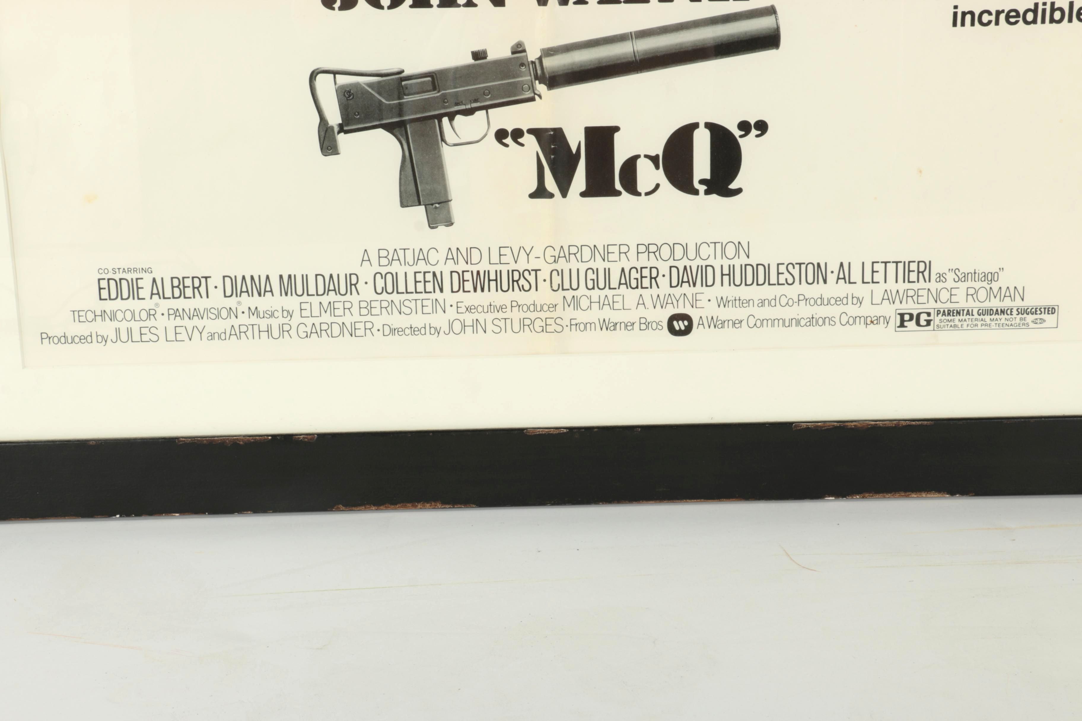 Framed Offset Lithograph Movie Poster of John Wayne's "McQ"