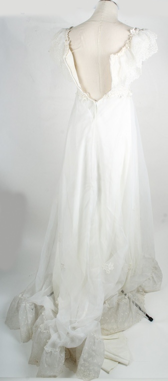 Vintage White Eyelet Smocked Wedding Dress