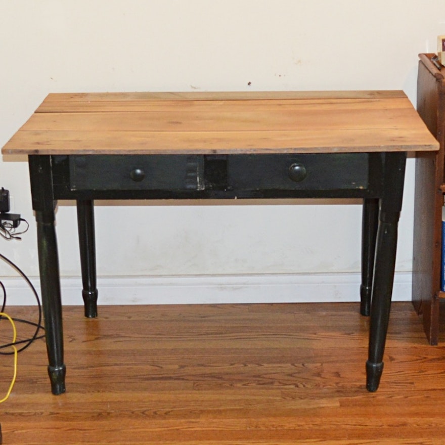 Country Sheraton Style Two-Drawer Work Table