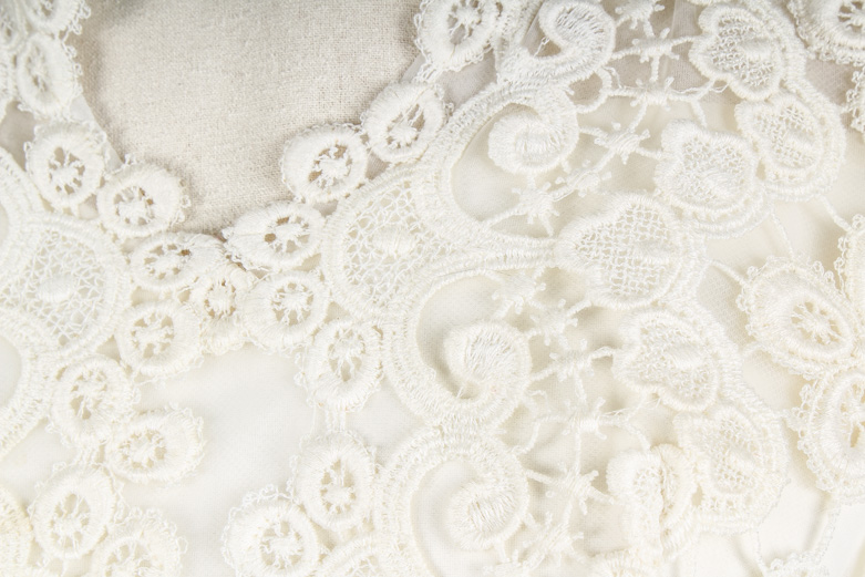 Vintage Lace Bodice Wedding Dress with Shear Overlay