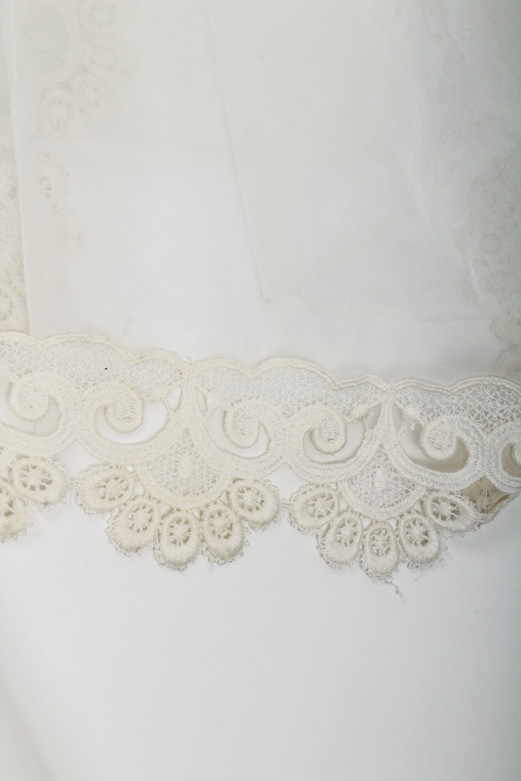 Vintage Lace Bodice Wedding Dress with Shear Overlay