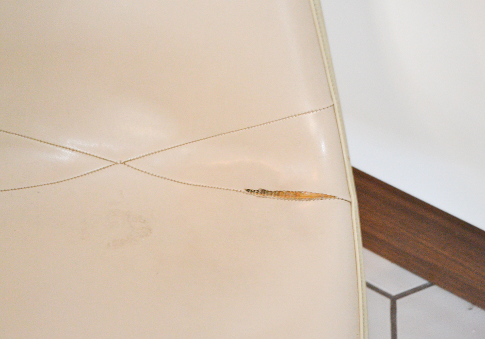 Three Mid Century Modern Tan Leather Shell Chairs