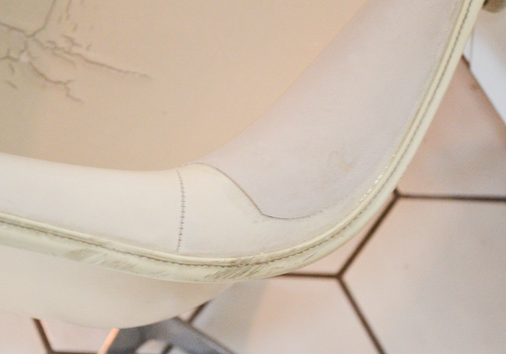 Three Mid Century Modern Tan Leather Shell Chairs