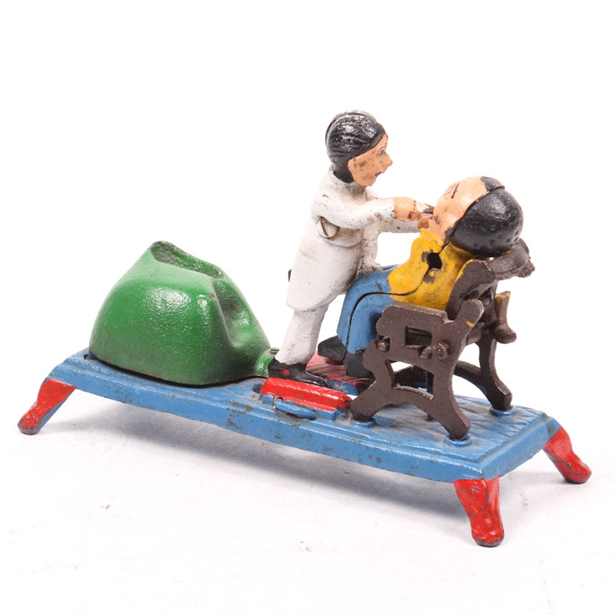Vintage Reproduction Dentist Cast Iron Toy Bank
