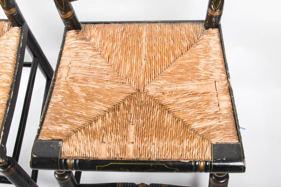 Hitchcock Painted Wooden Chairs with Cane Seats