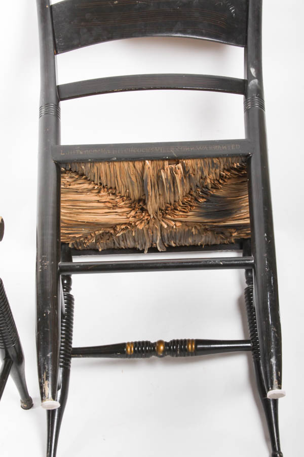 Hitchcock Painted Wooden Chairs with Cane Seats