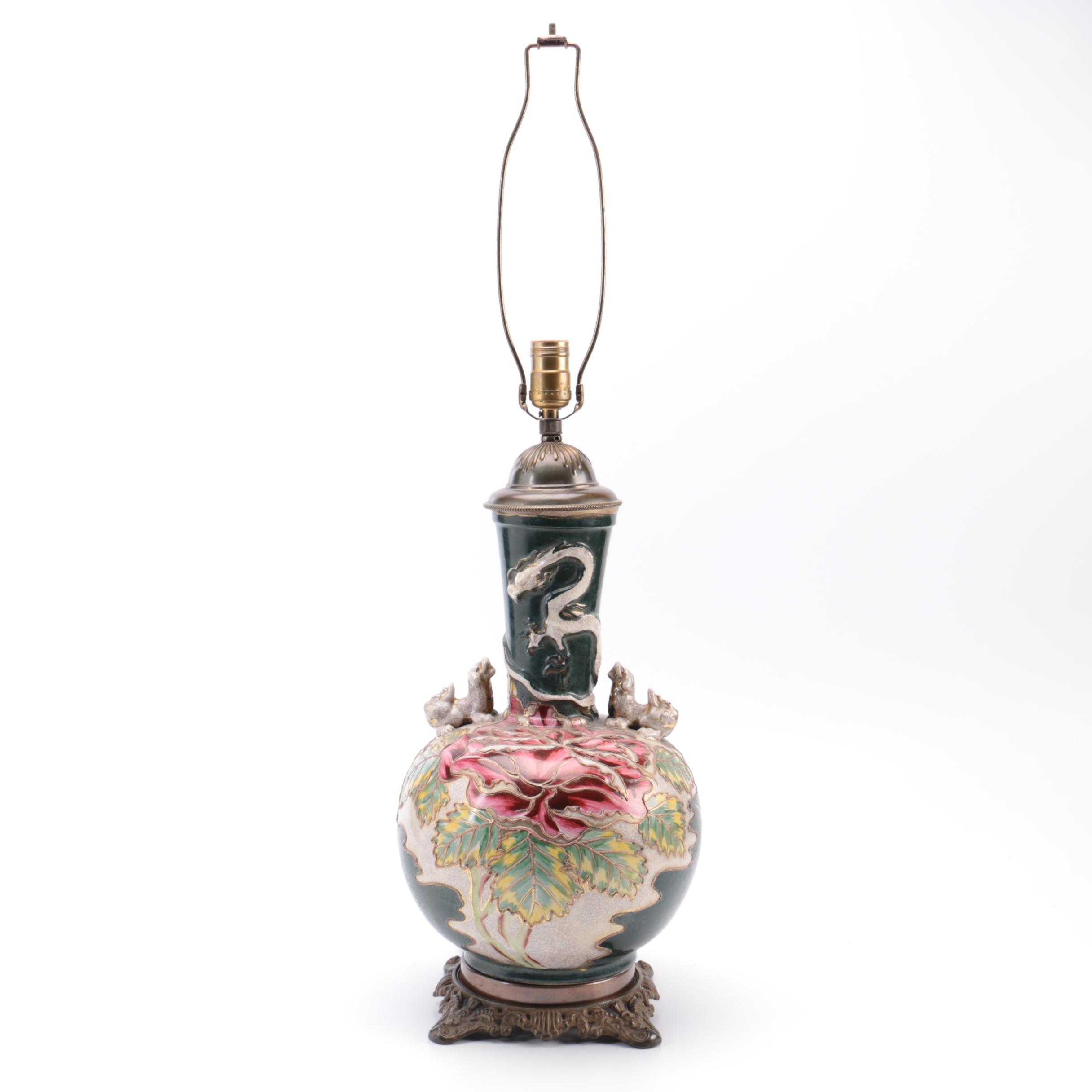 Vintage Japanese Inspired Ceramic Table Lamp