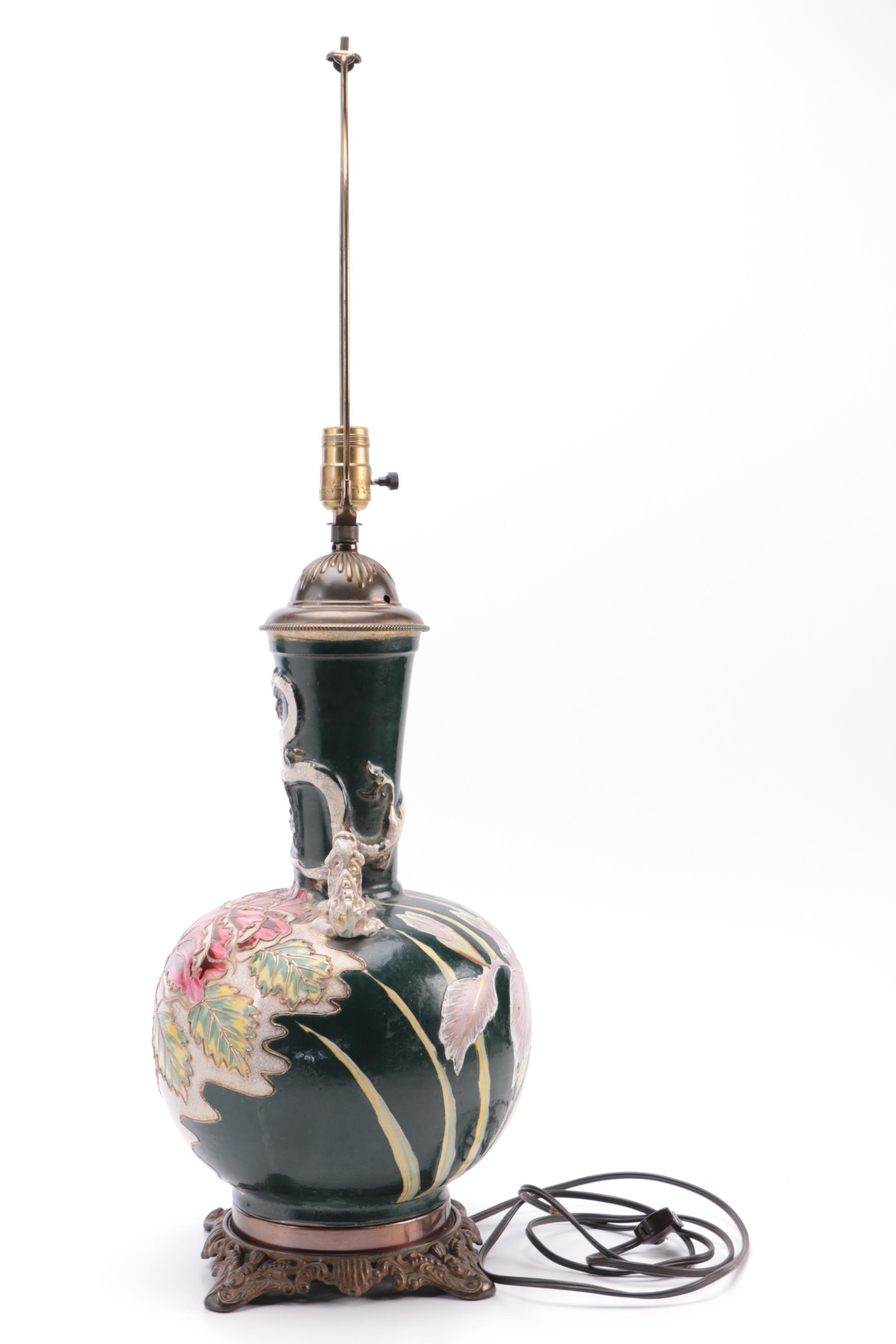 Vintage Japanese Inspired Ceramic Table Lamp