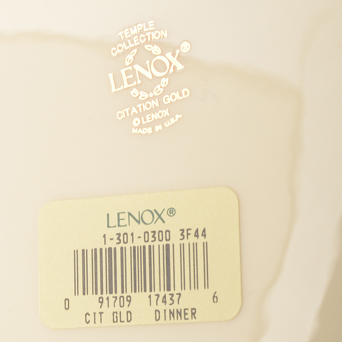 Set of Lenox "Citation Gold" China