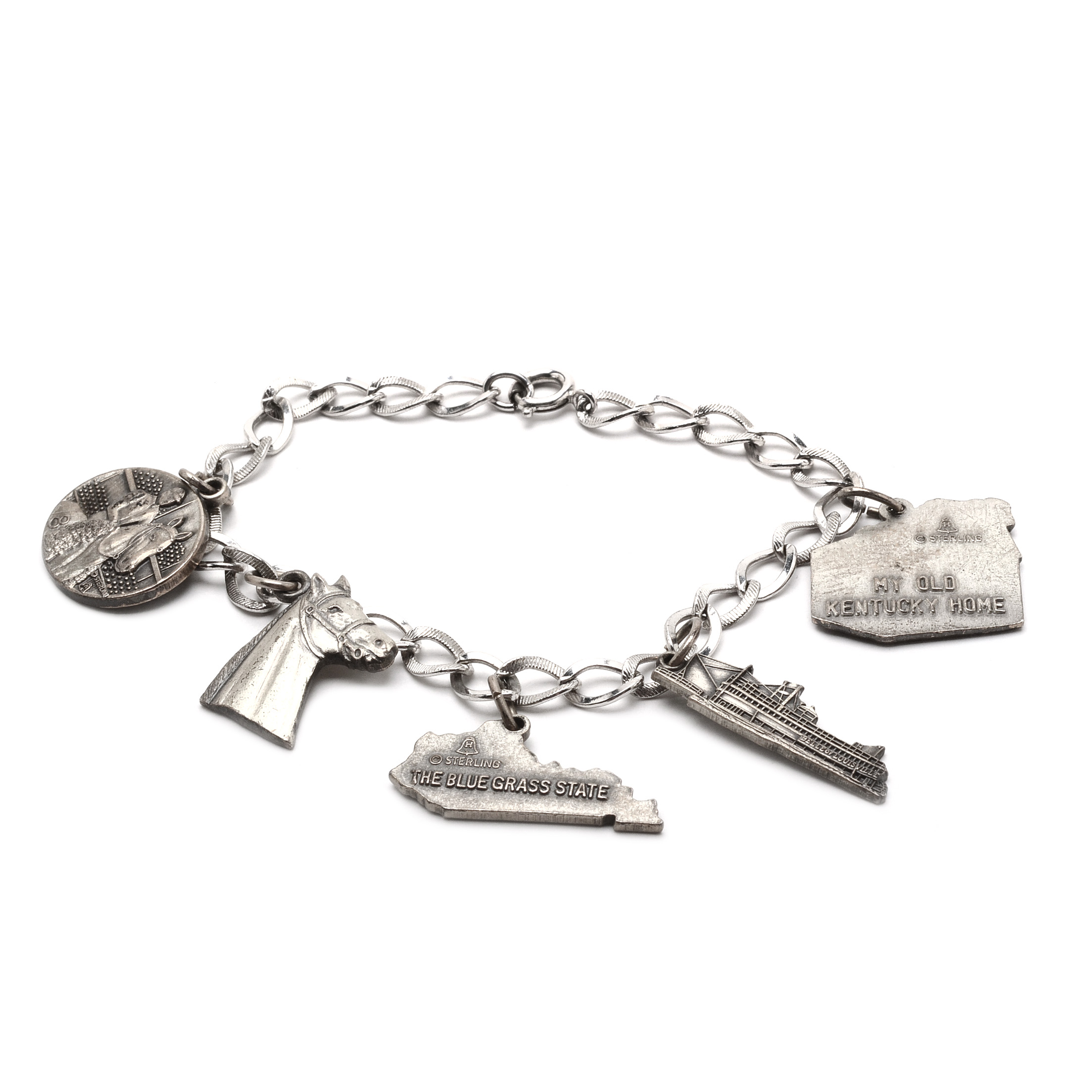 Sterling Silver Kentucky Derby Charm Bracelet